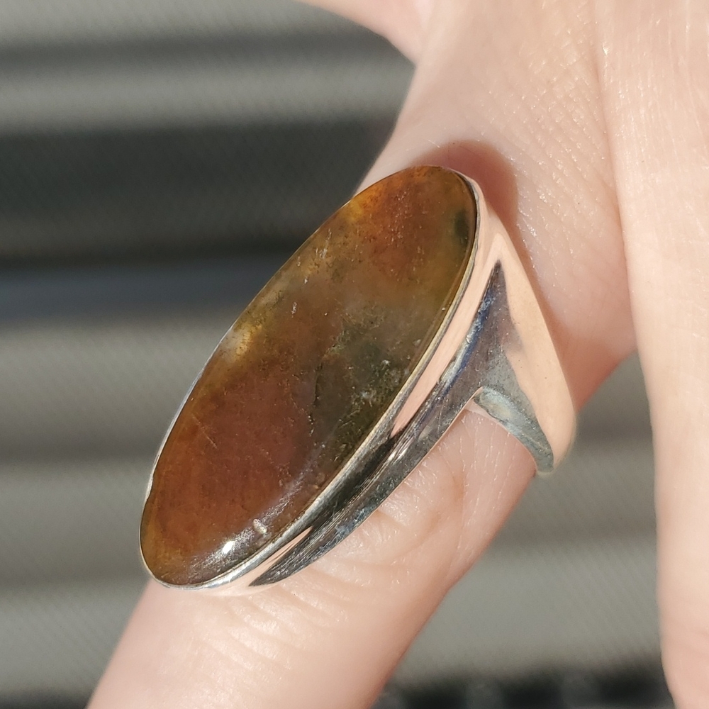New Men's Bloodstone 925 Silver Ring. - Picture 3 of 12